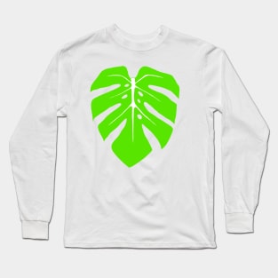 Chartreuse Monstera Leaf Long Sleeve T-Shirt